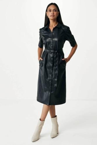 Mexx γυναικείο σεμιζιέ mini φόρεμα faux leather - NO0614036W Μαύρο S